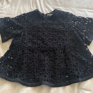 Ne Quittez Pas black lace top